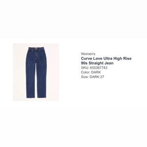 Abercrombie & Fitch High Rise Jeans - Dark Blue